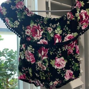 Off the shoulder flower shirt